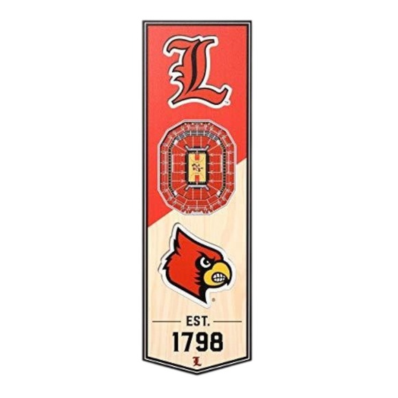 Louisville Cardinals Wall Decor‎ Man Cave Sign Arena Est 1798 - Picture 1 of 6
